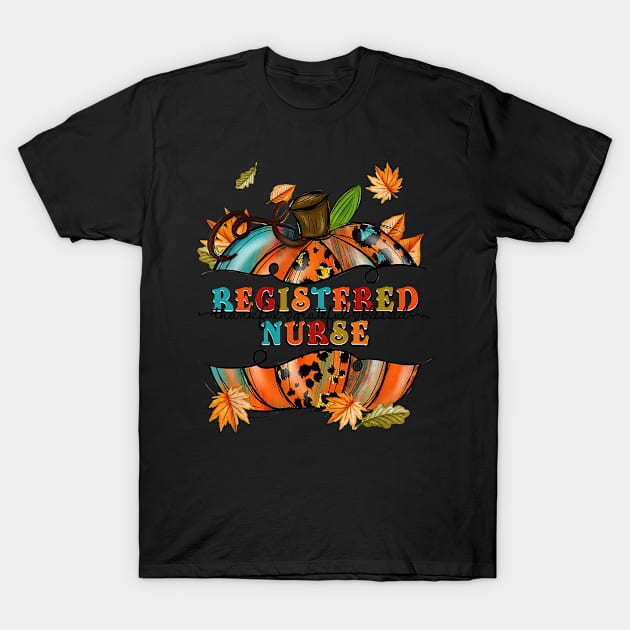Autumn Fall Outfit Registered Nurse Thankful Grateful Blessed Pumpkin Shirt T-Shirt by Kelley Clothing